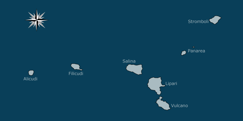 Mappa delle isole Eolie