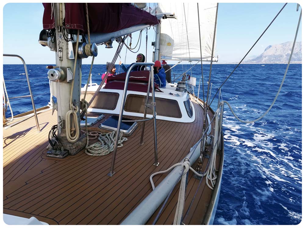 Ombra delle vele in coperta